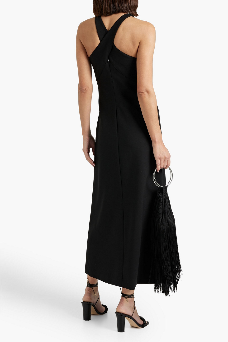 Shop Rosetta Getty Wool-blend Maxi Dress In Black