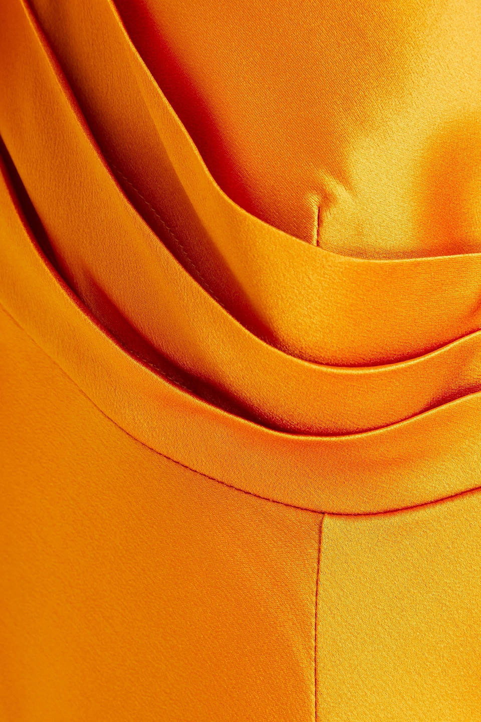 Alberta Ferretti Maxikleid Aus Seide Mit Cut-outs Und Falten In Saffron