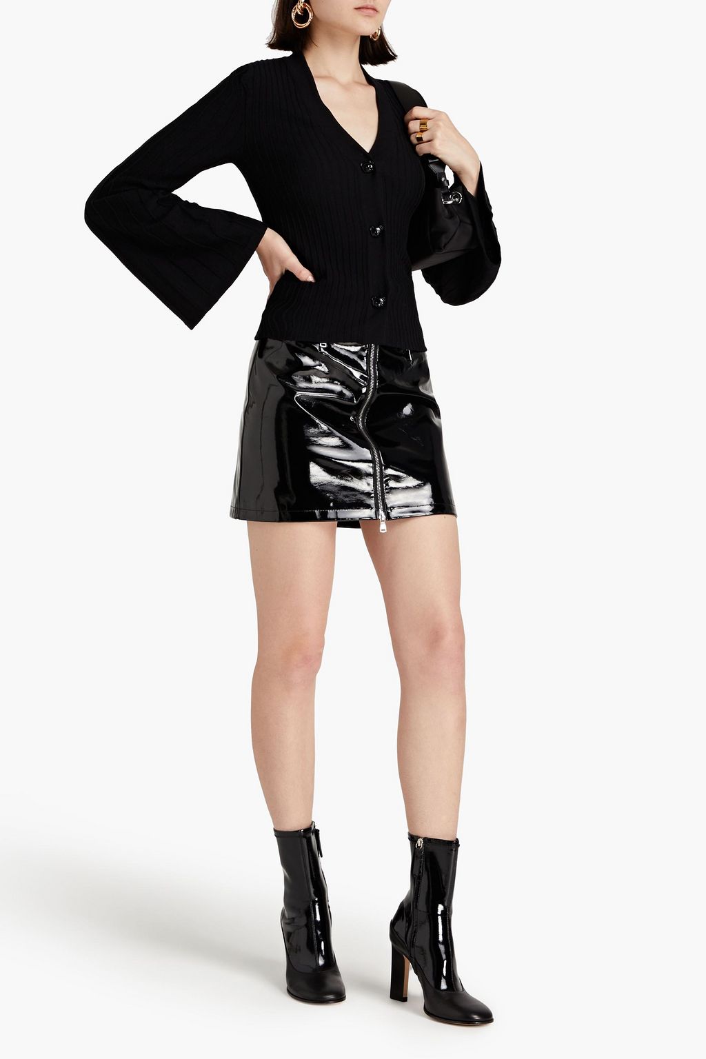 MOSCHINO كارديغان مصنوع من الصوف بتصميم مضلّع