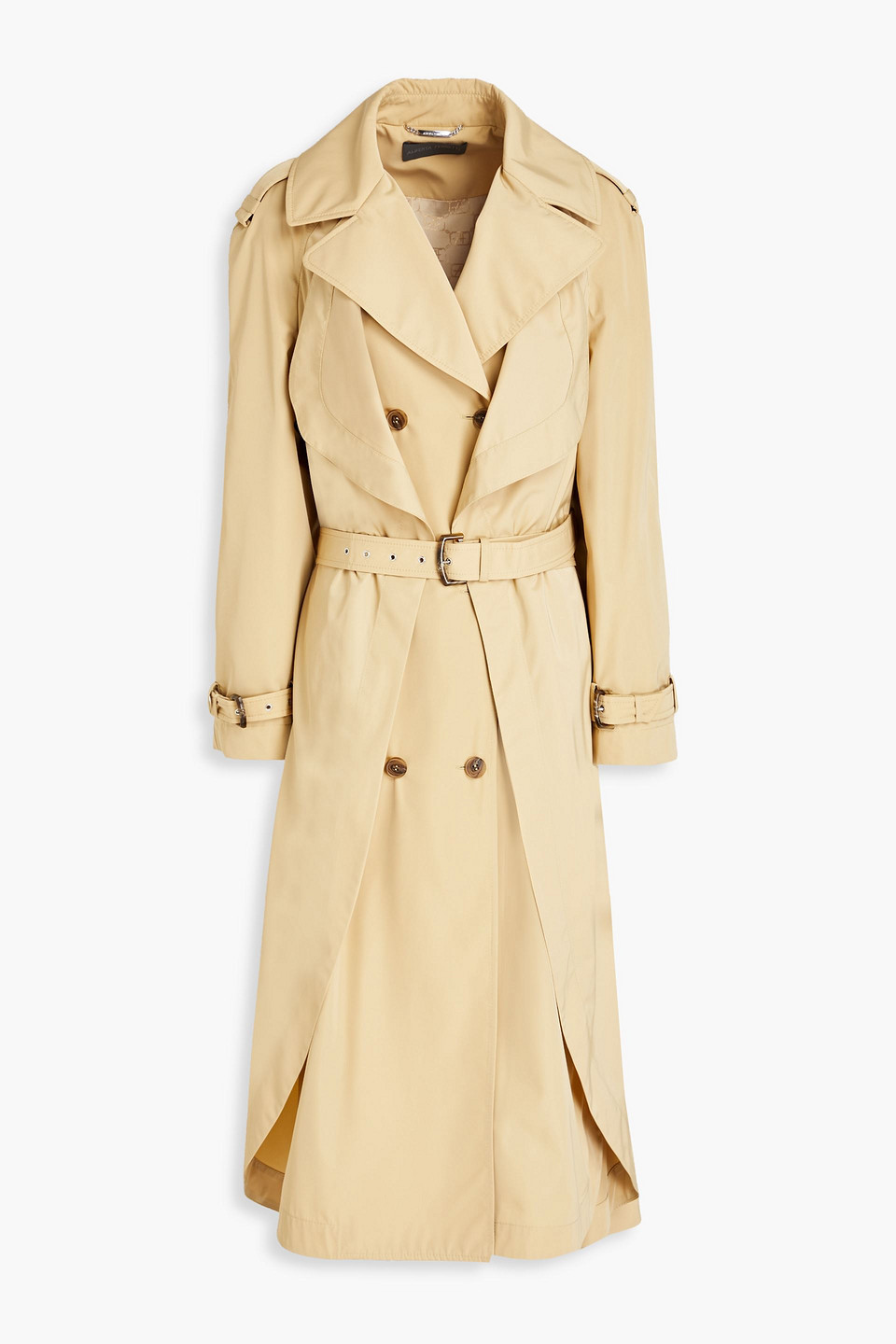 Alberta Ferretti Belted Shell Trench Coat In Beige