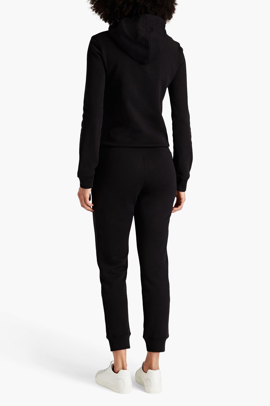 MOSCHINO Printed French cotton-terry track pants