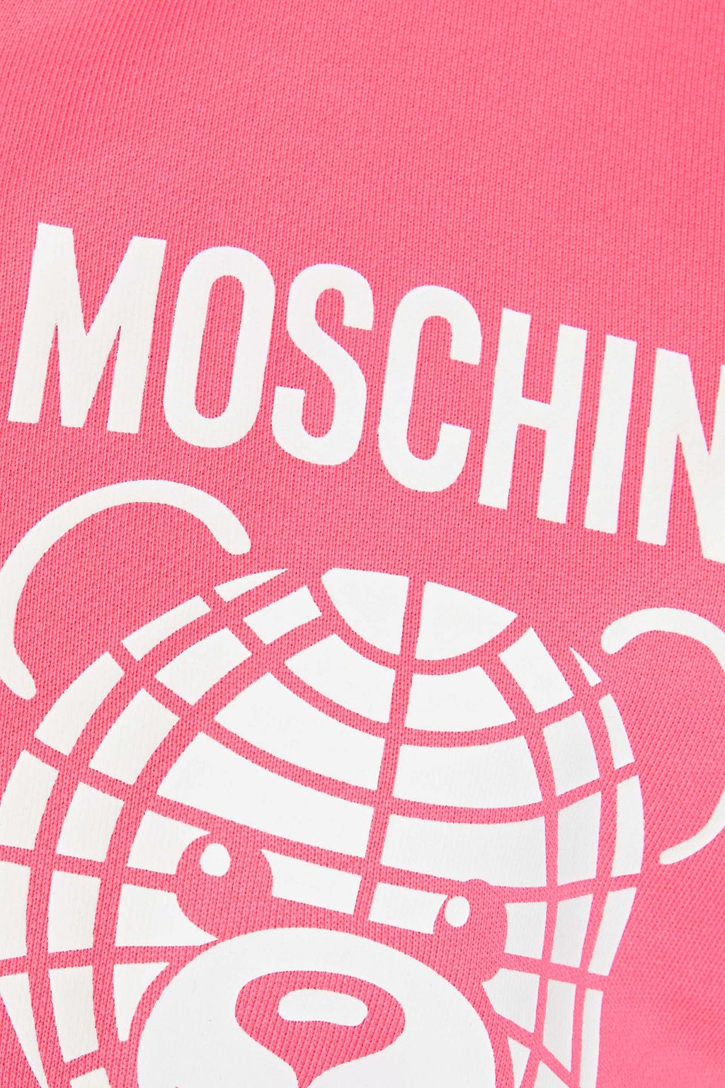 MOSCHINO كنزة هودي مصنوعة من قطن تيري فرنسي مطاطي ومزينة بطبعات
