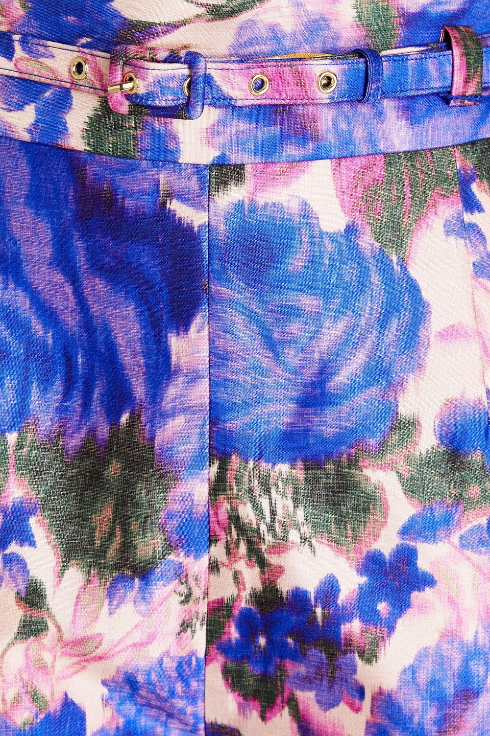 Zimmermann High Tide Floral High-rise Cropped Pants In Purple
