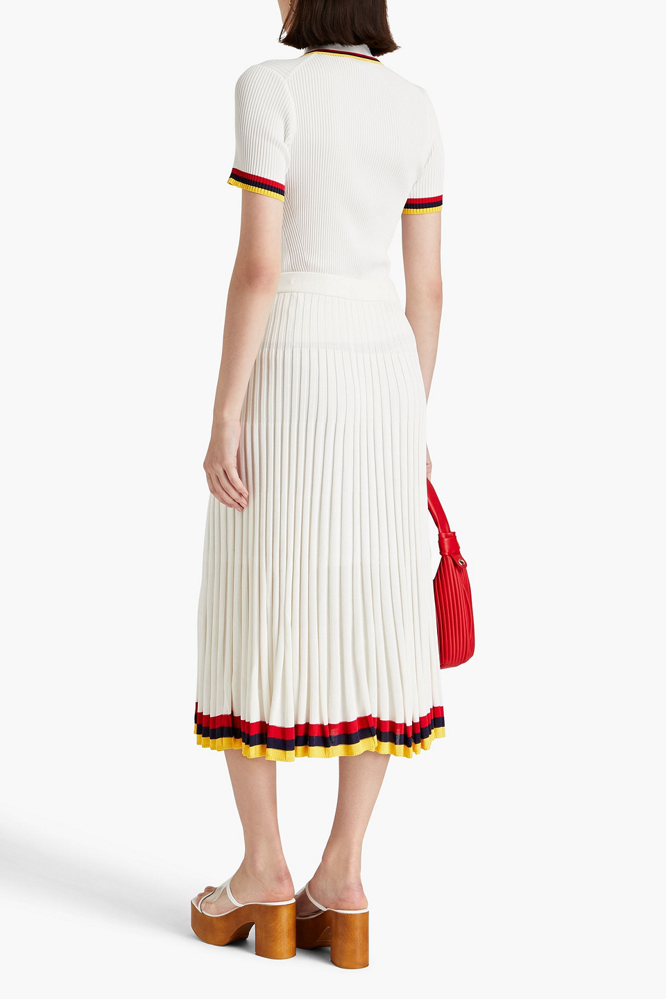 Zimmermann - Striped Ribbed-knit Midi Skirt - White - 1 