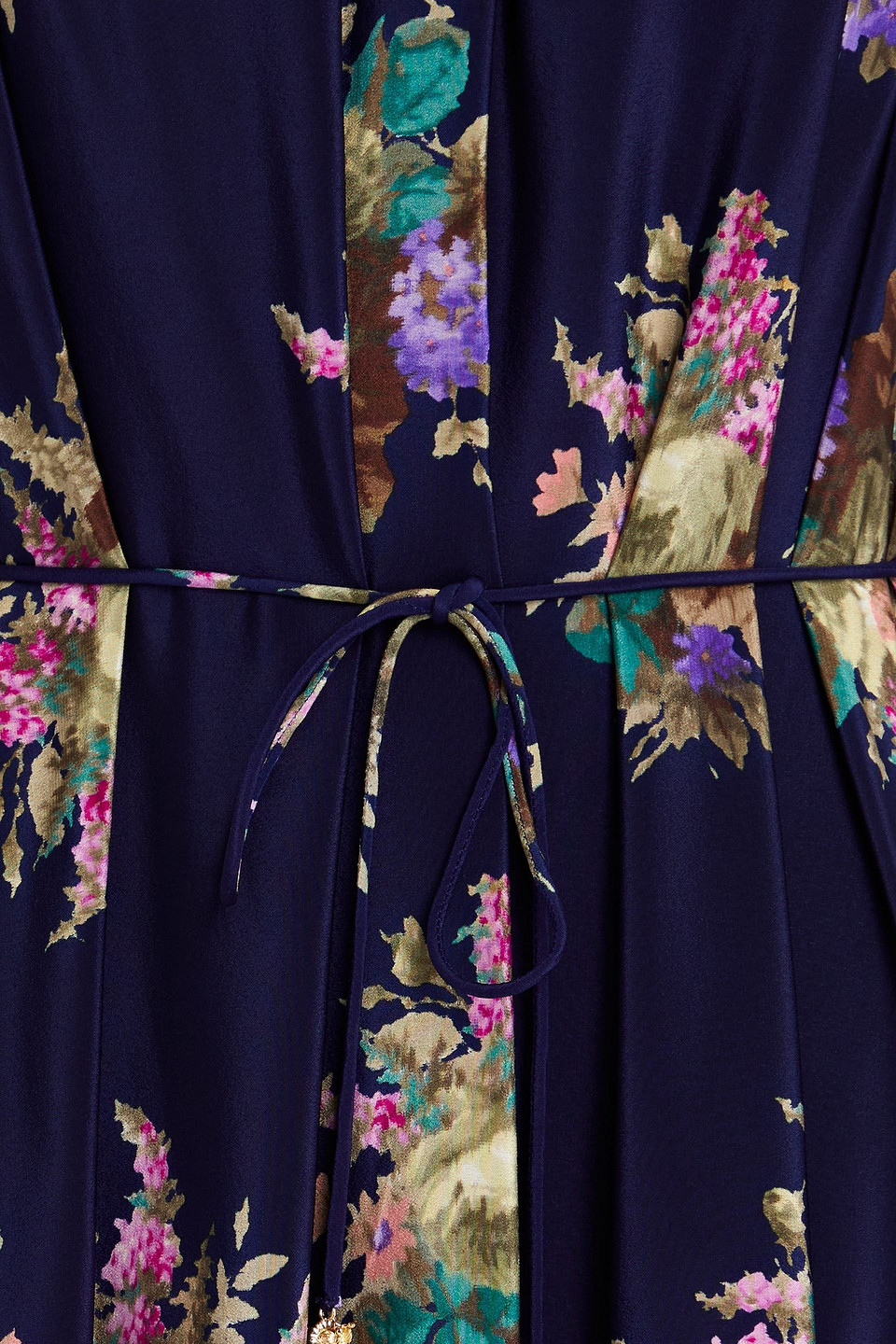 Zimmermann Floral-print Silk-crepe De Chine Halterneck Midi Dress In Midnight Blue