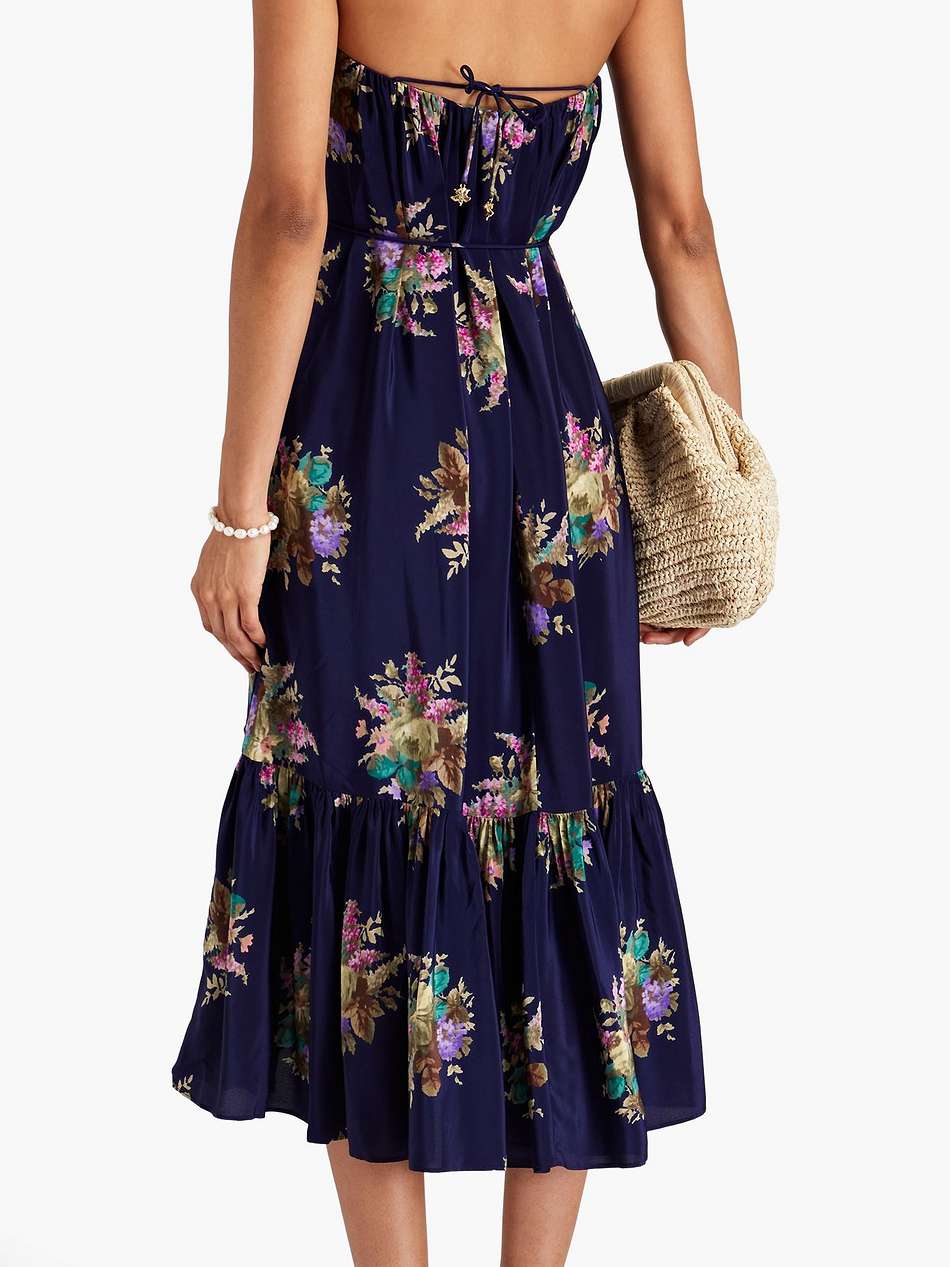 floral-print silk-crepe de chine halterneck midi dress