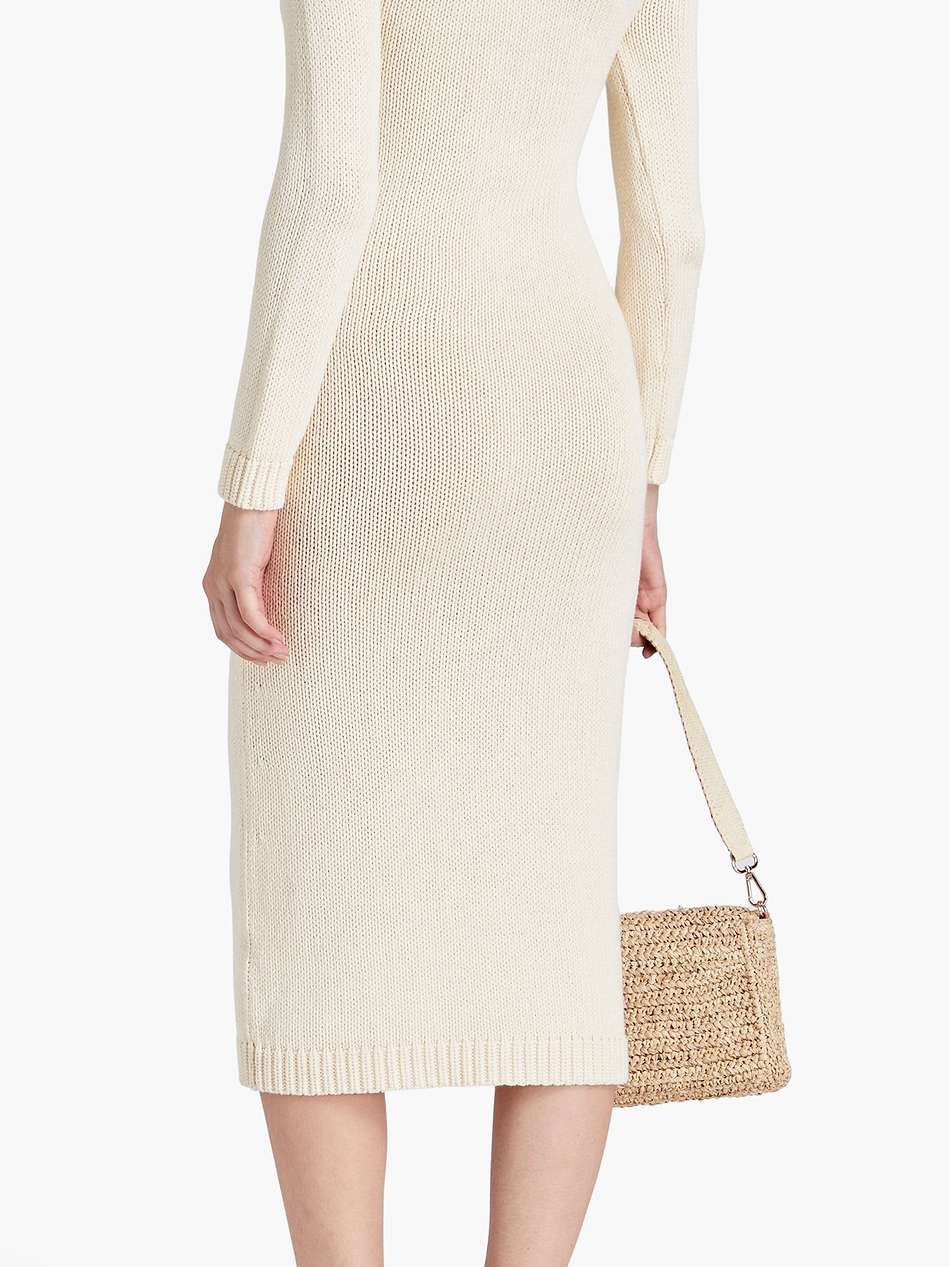 lace-up cotton midi dress