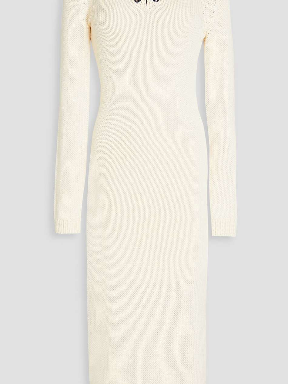 lace-up cotton midi dress