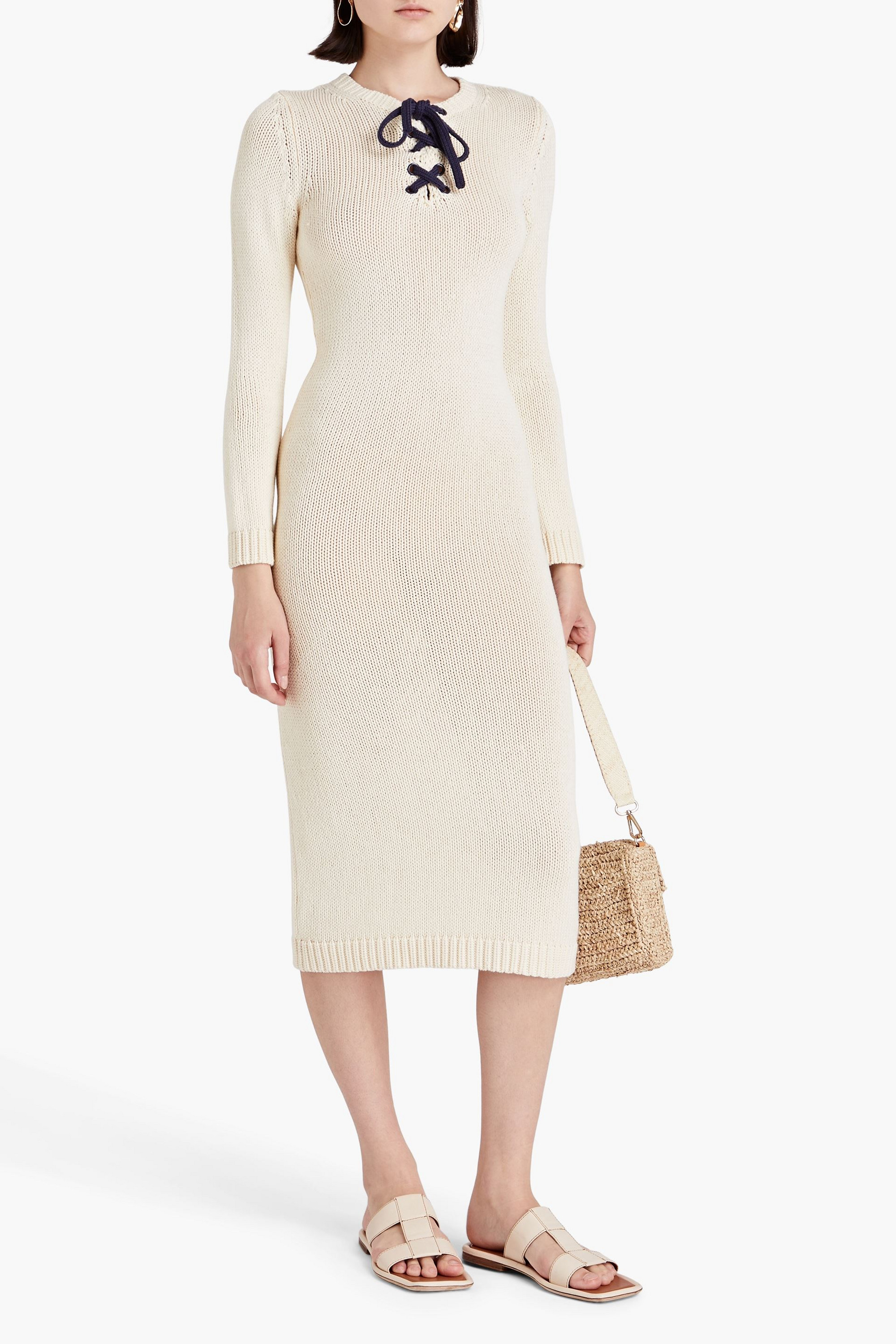 Zimmermann Lace-up cotton midi dress