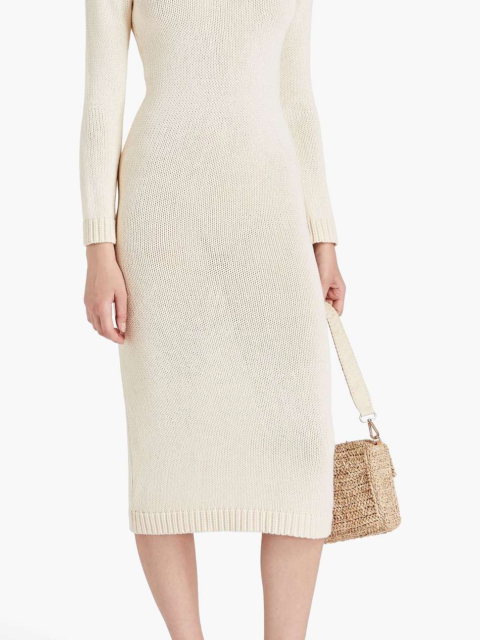 lace-up cotton midi dress