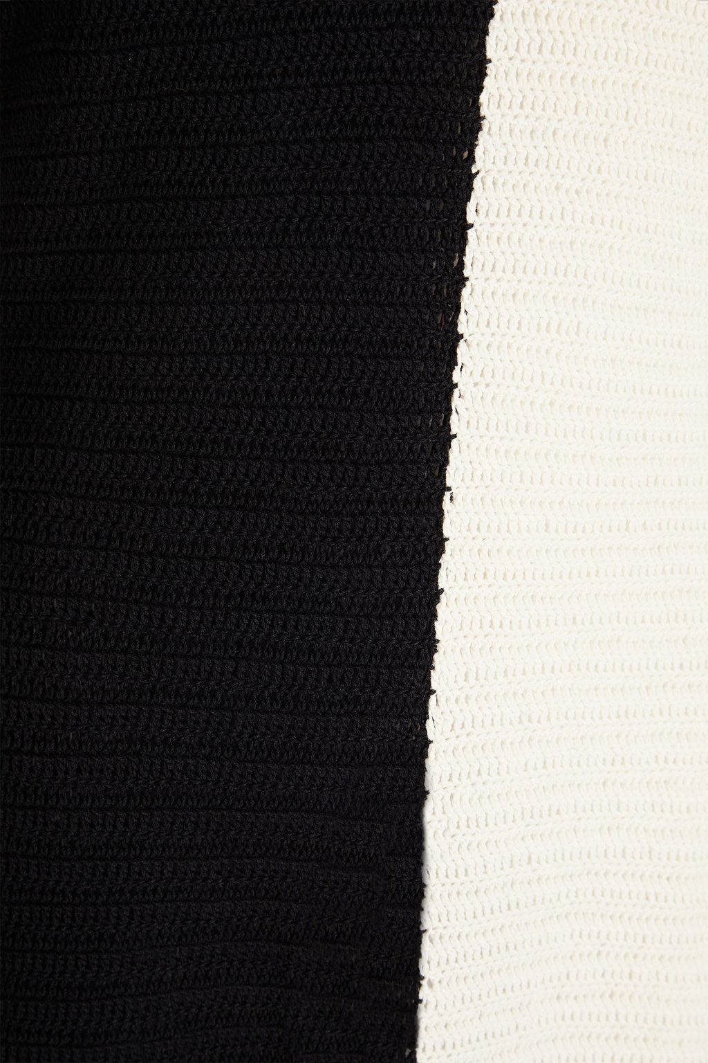 ZIMMERMANN Two-tone crochet cotton midi dress