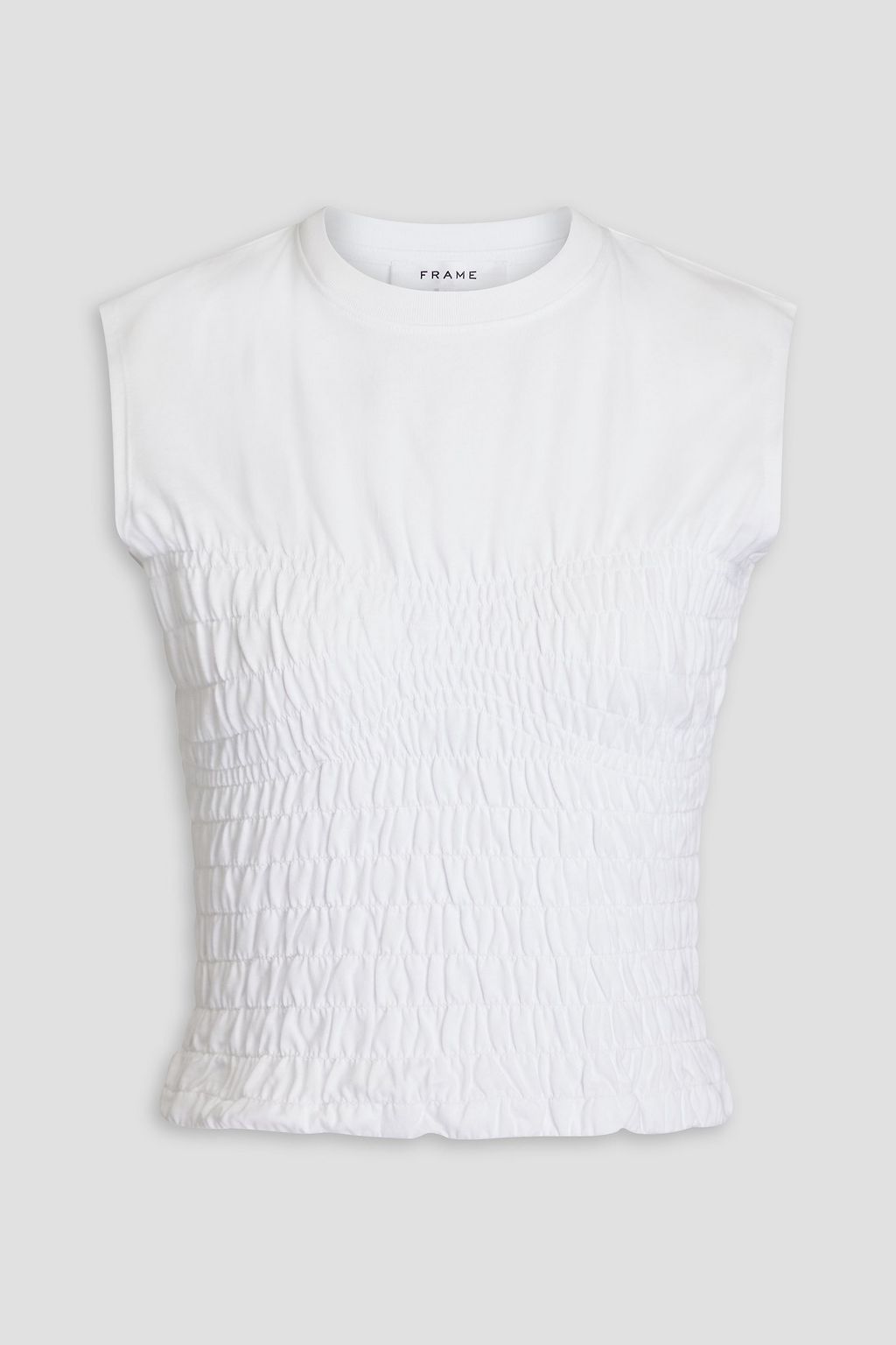 FRAME Shirred cottonjersey top THE