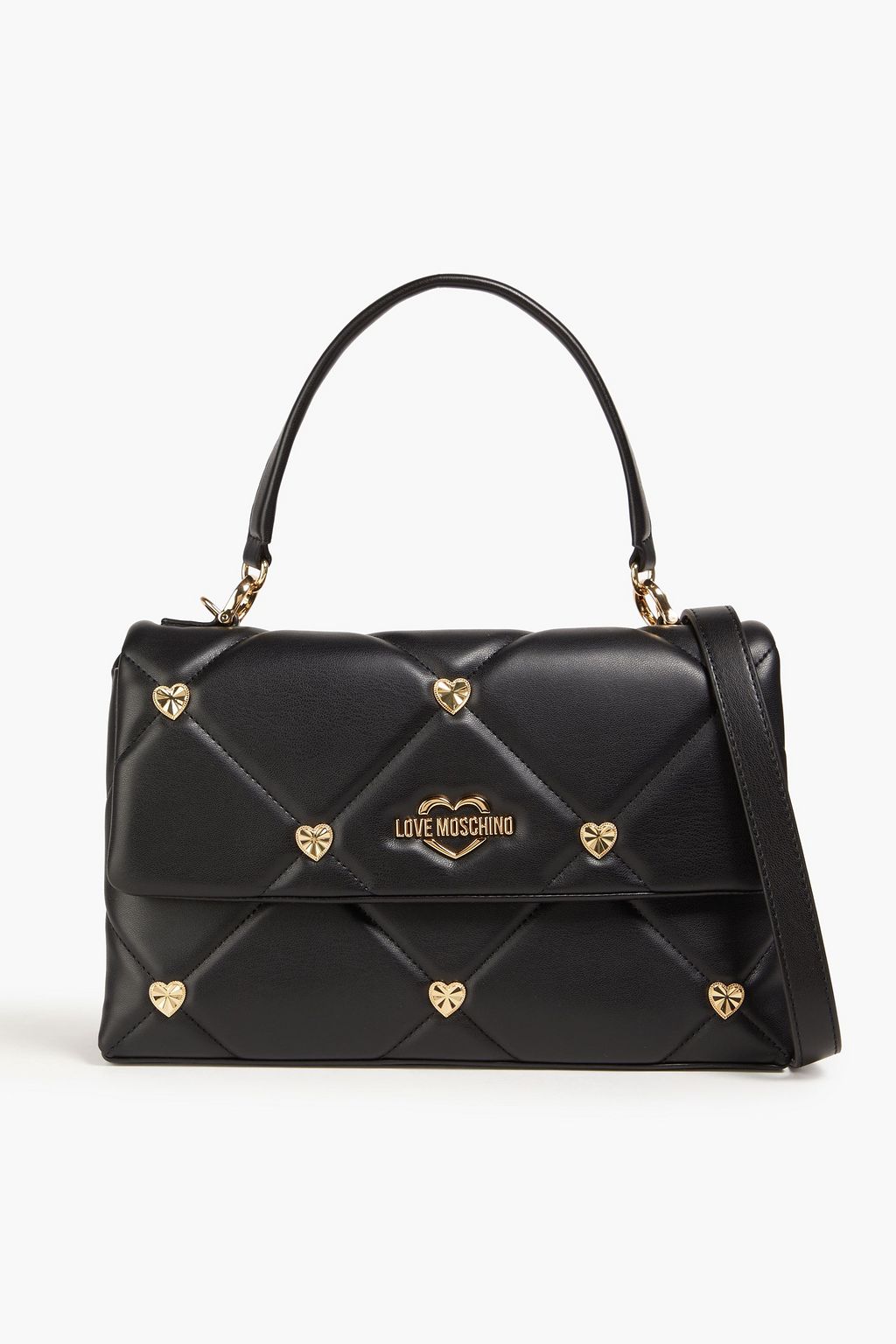 LOVE MOSCHINO Embellished quilted faux leather tote