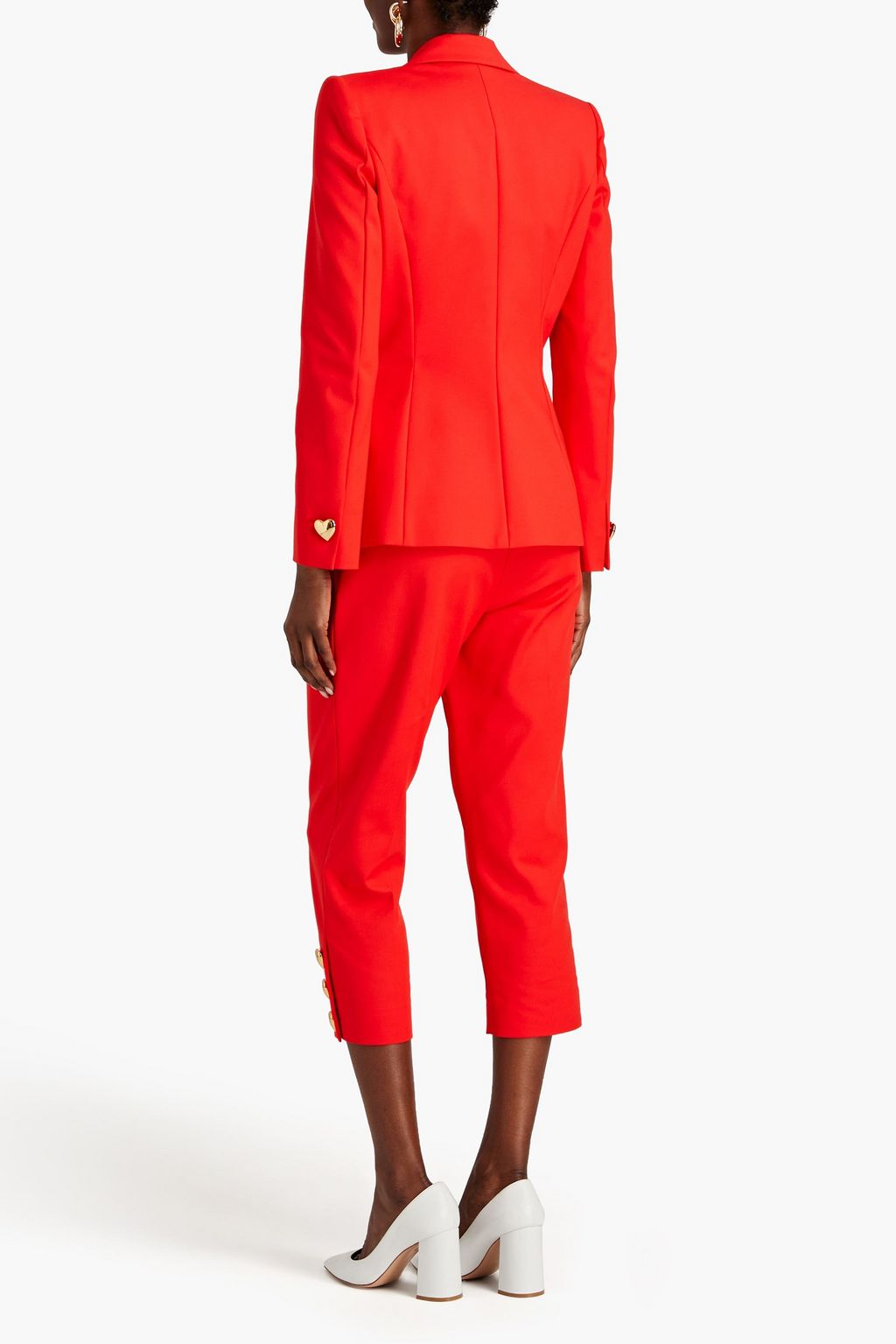 MOSCHINO Double-breasted cotton-blend blazer