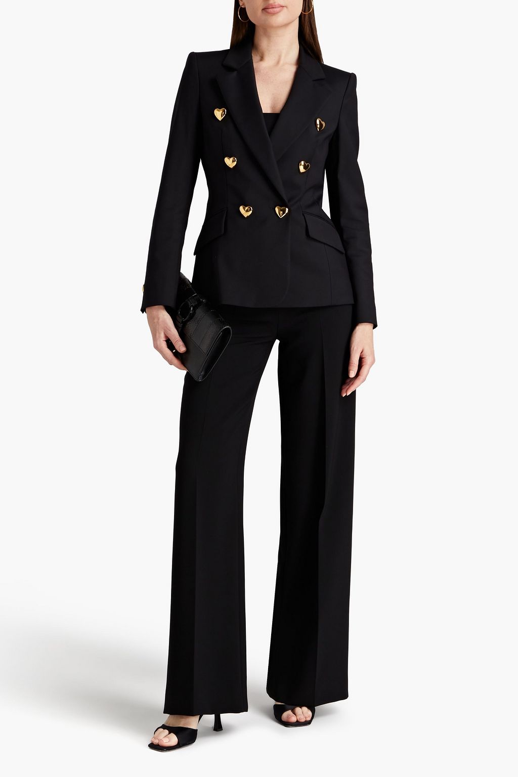 MOSCHINO Double-breasted cotton-blend blazer