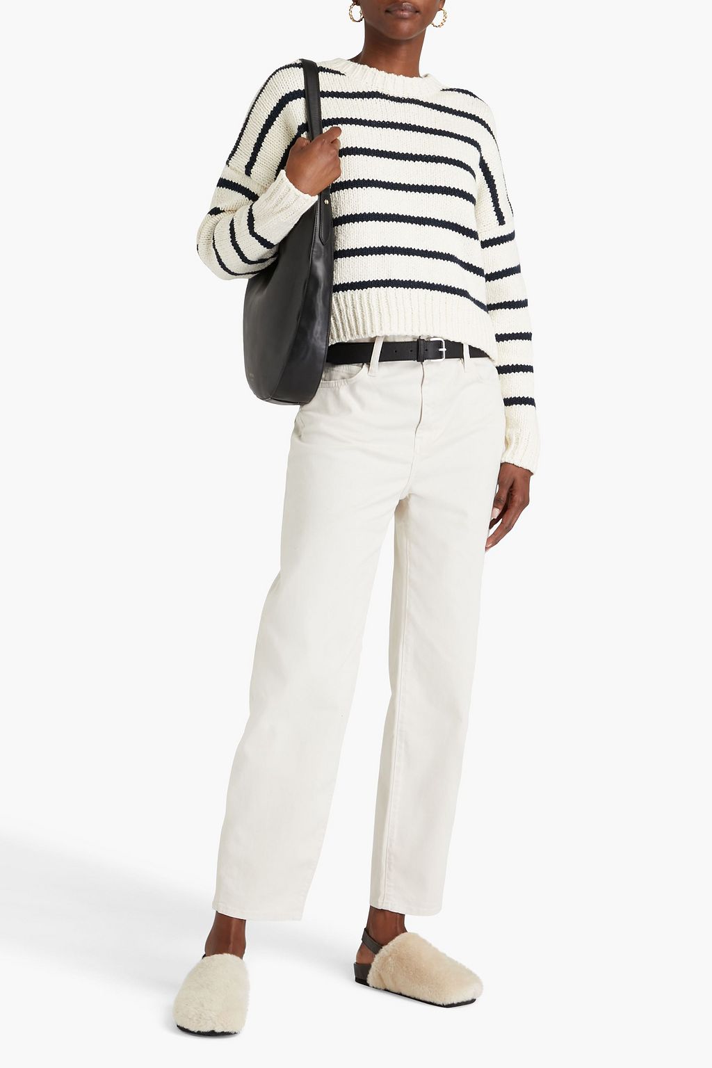 FRAME Striped cotton sweater