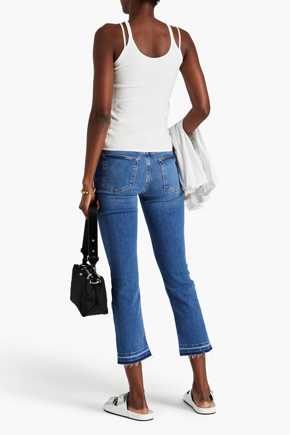 FRAME LE HIGH CROPPED HIGH-RISE STRAIGHT-LEG JEANS 