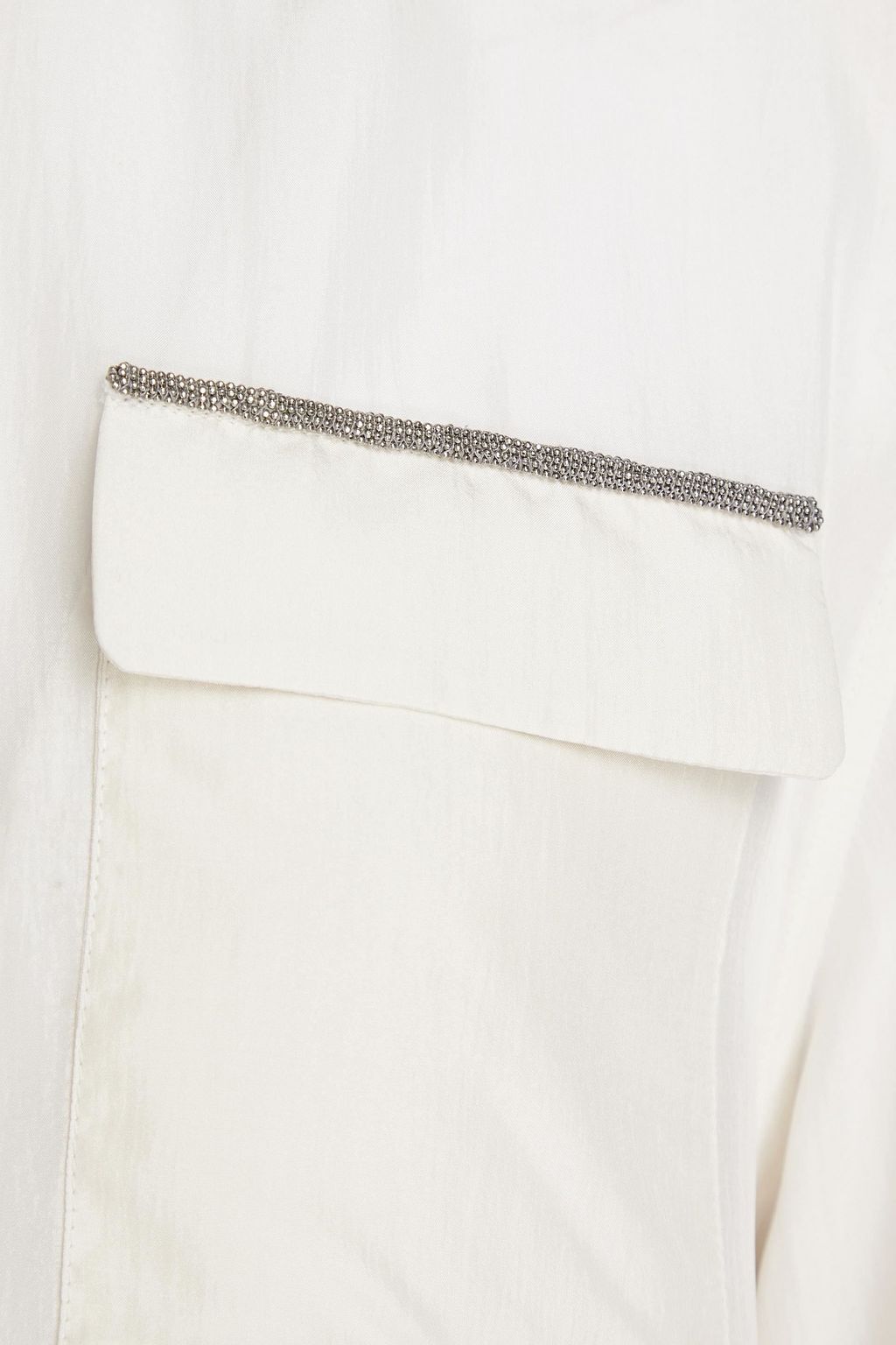 BRUNELLO CUCINELLI Bead-embellished silk crepe de chine shirt