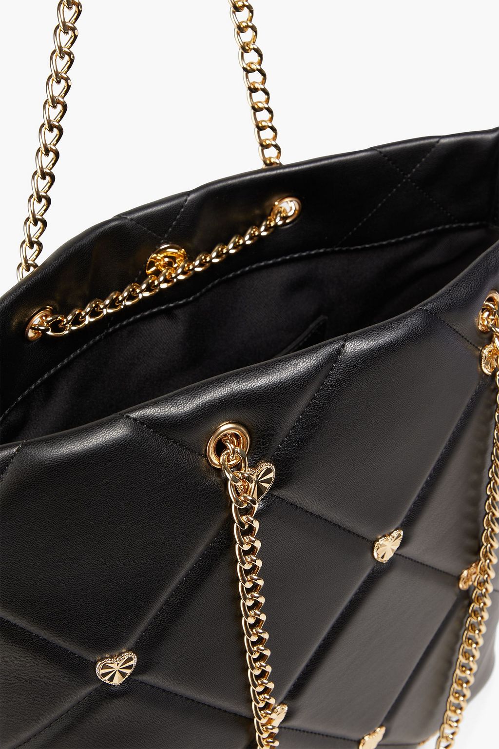 LOVE MOSCHINO Embellished quilted faux leather tote