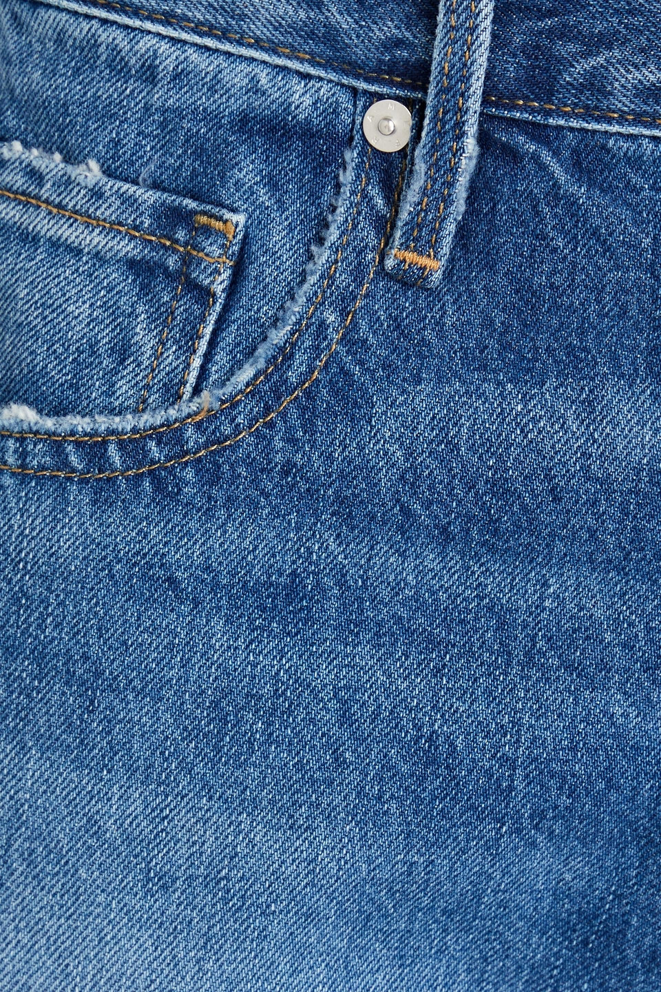 Frame Le Original Cropped Faded High-rise Straight-leg Jeans In Mid Denim