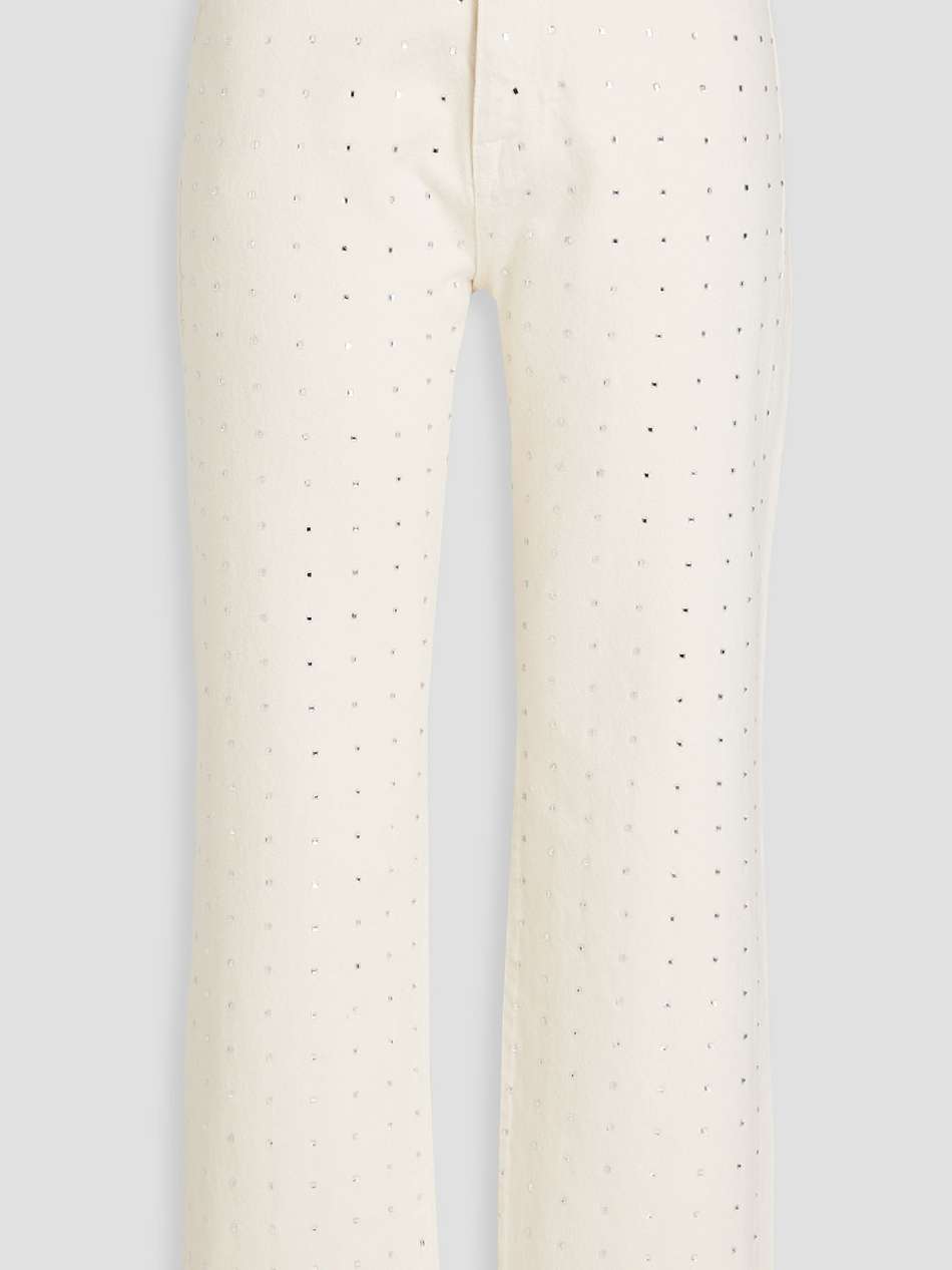 le jane cropped embellished high-rise straight-leg jeans