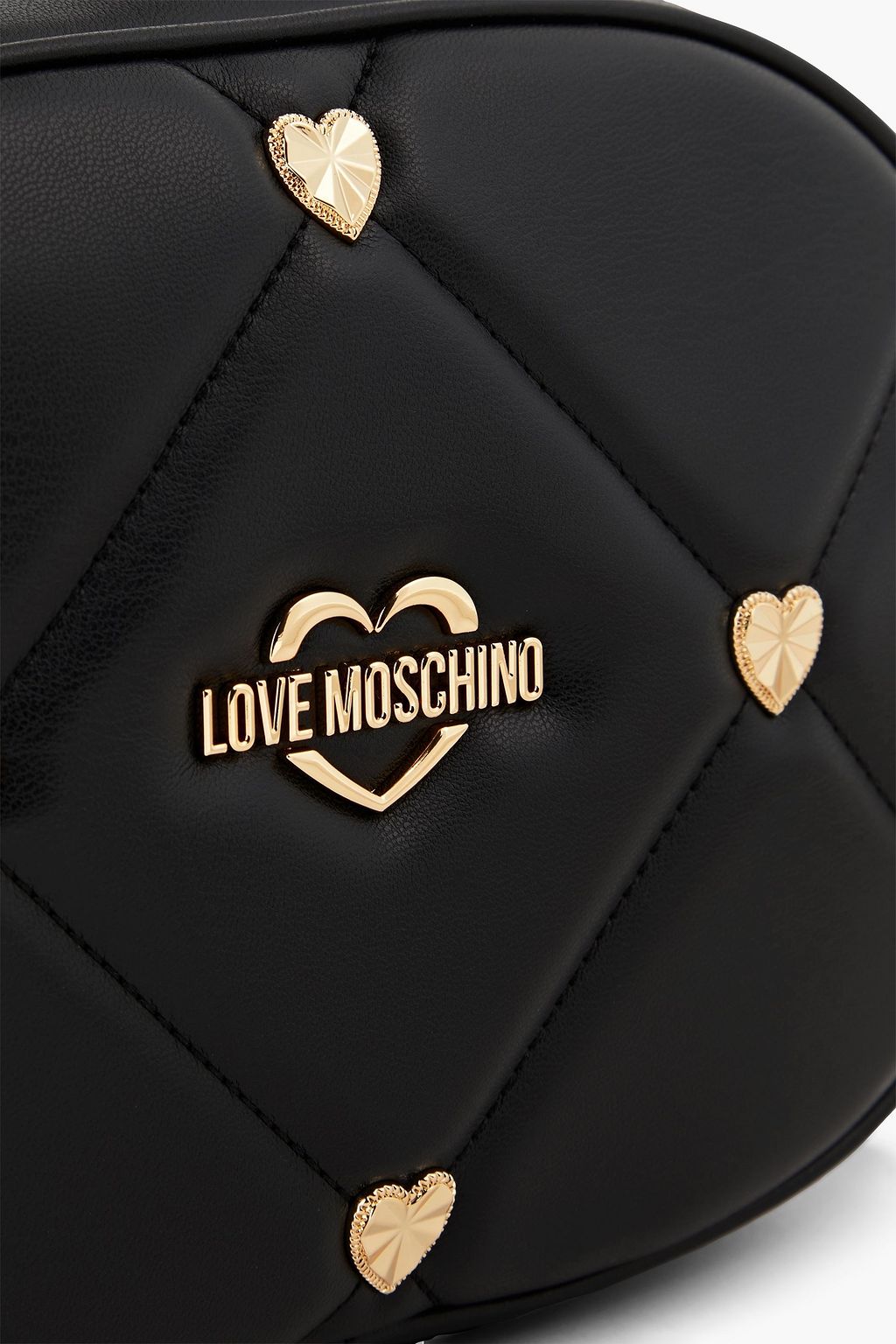 LOVE MOSCHINO Embellished quilted faux leather cross-body bag