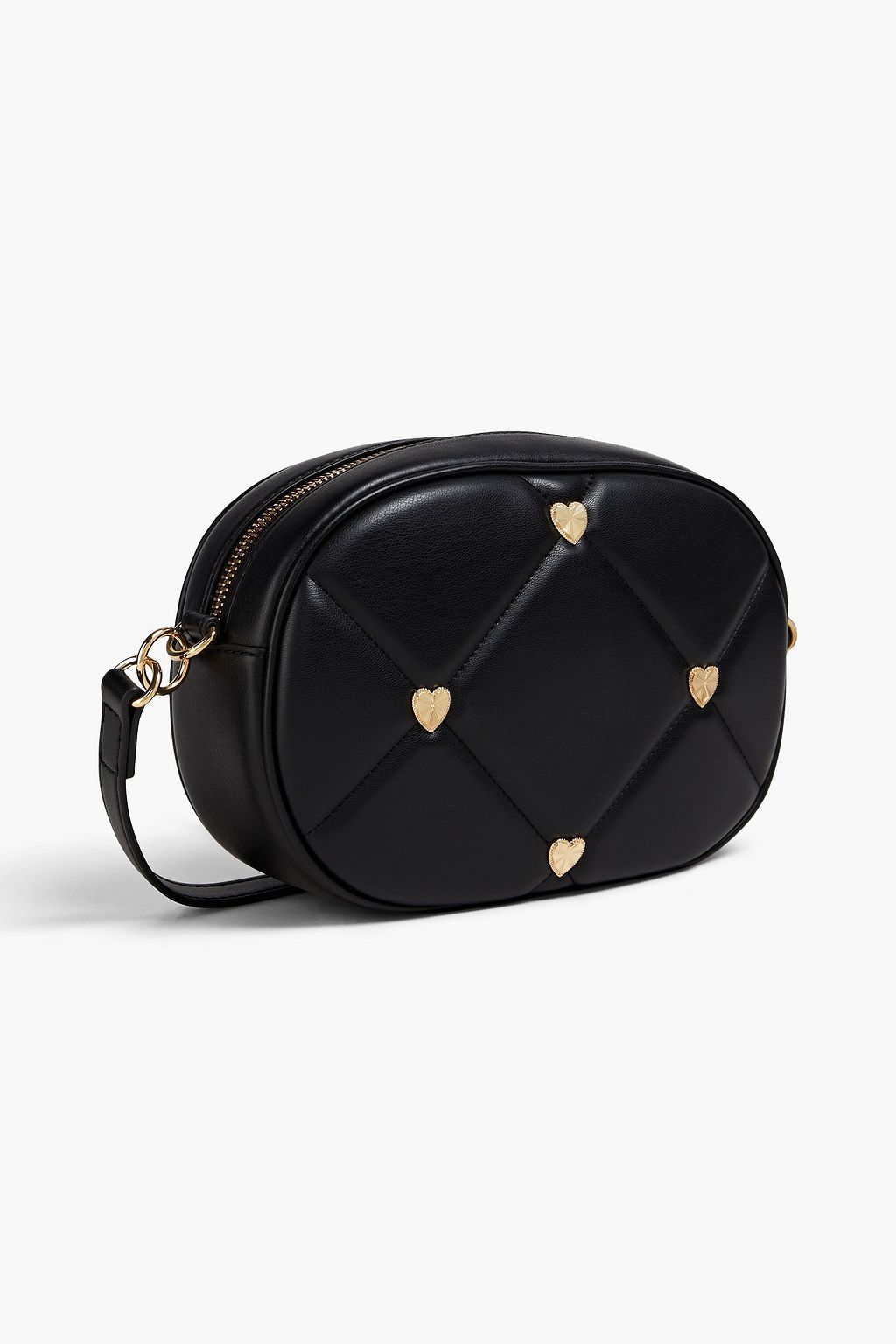 LOVE MOSCHINO Embellished quilted faux leather cross-body bag