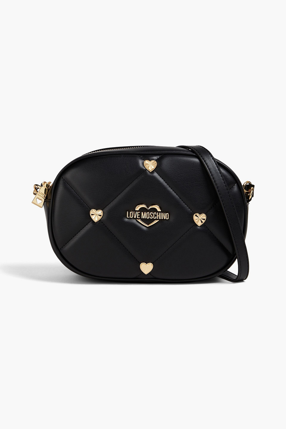 Embellished quilted cross-body bag