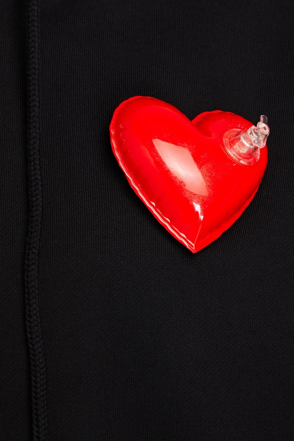 MOSCHINO كنزة هودي مصنوعة من قطن تيري فرنسي مطاطي ومزينة برقعة زخرفية