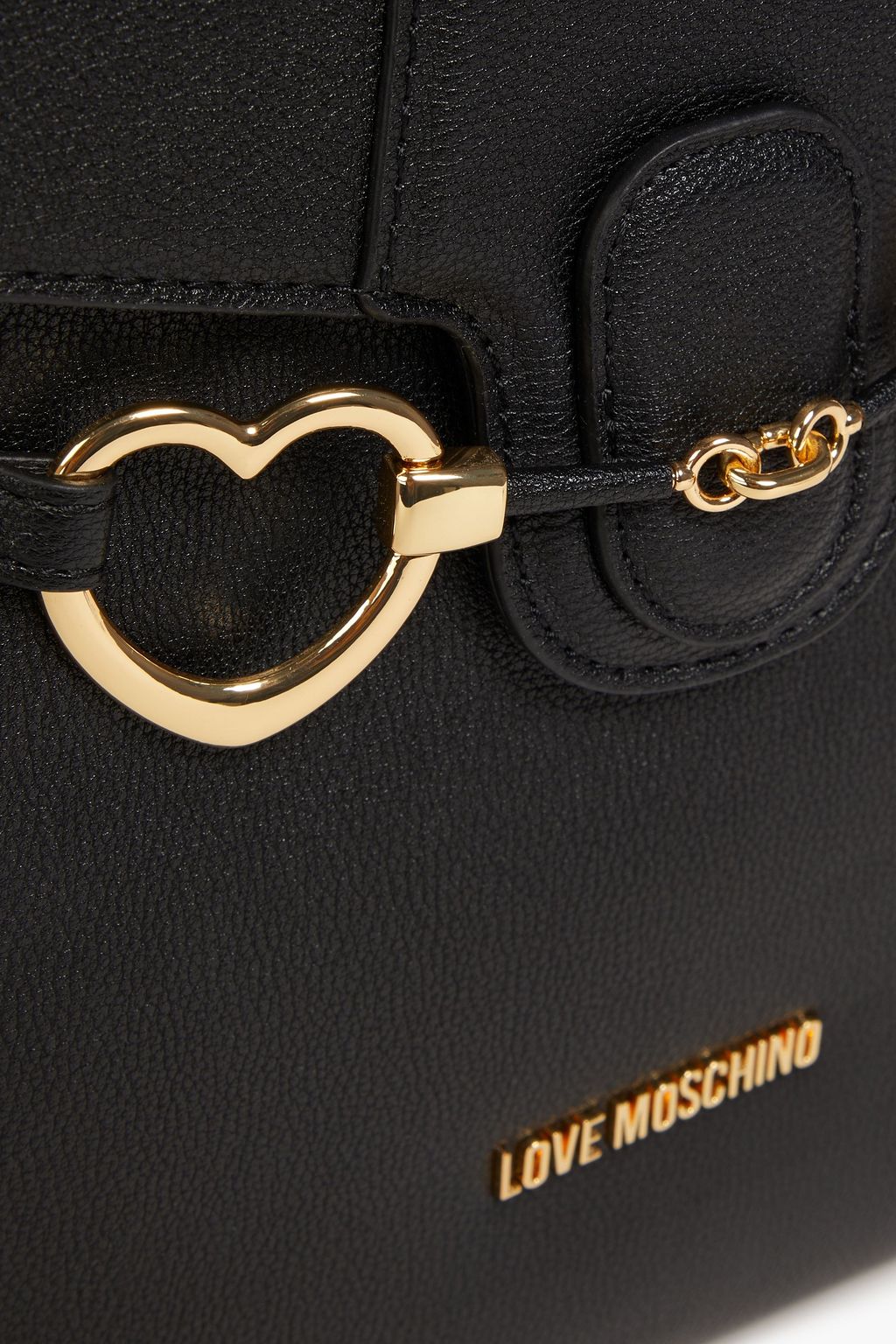 LOVE MOSCHINO Embellished faux textured leather backpack
