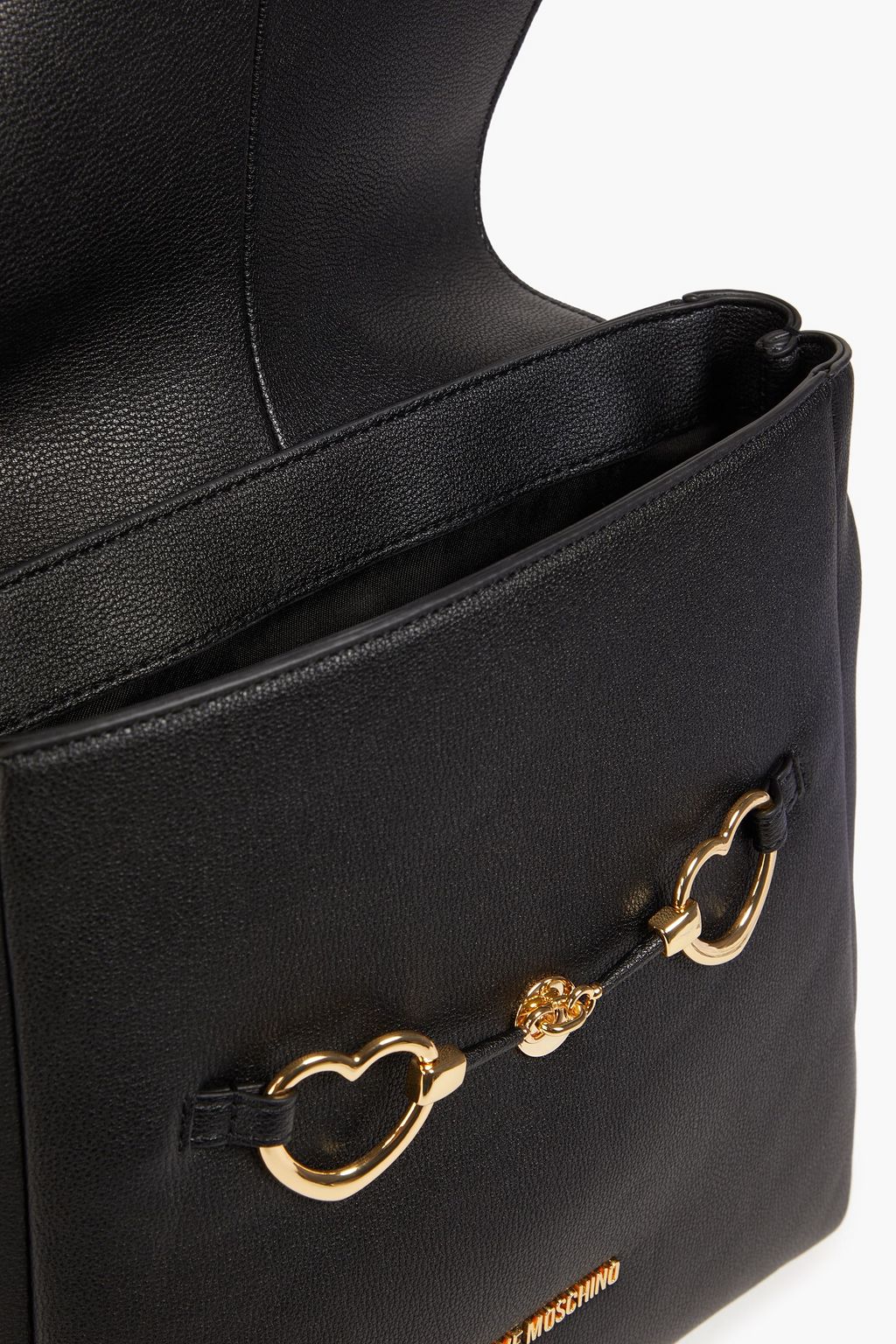 LOVE MOSCHINO Embellished faux textured leather backpack