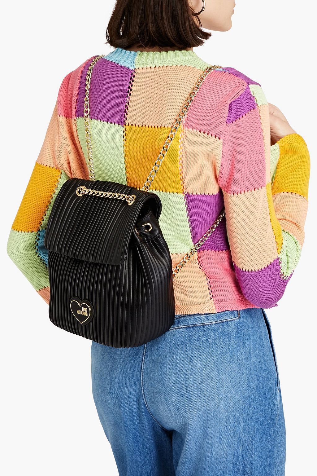 LOVE MOSCHINO Quilted faux leather backpack THE