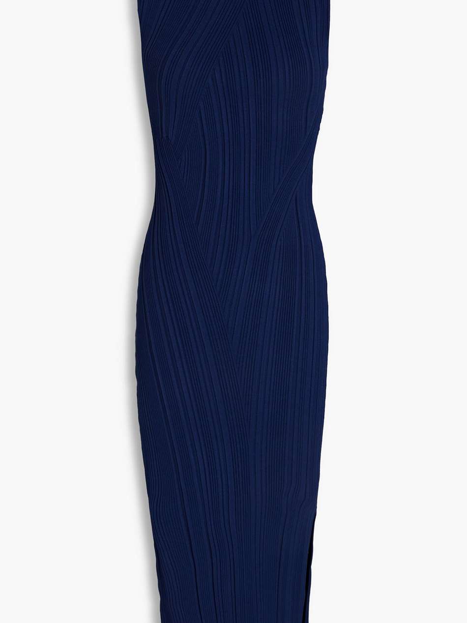 ribbed-knit midi dress