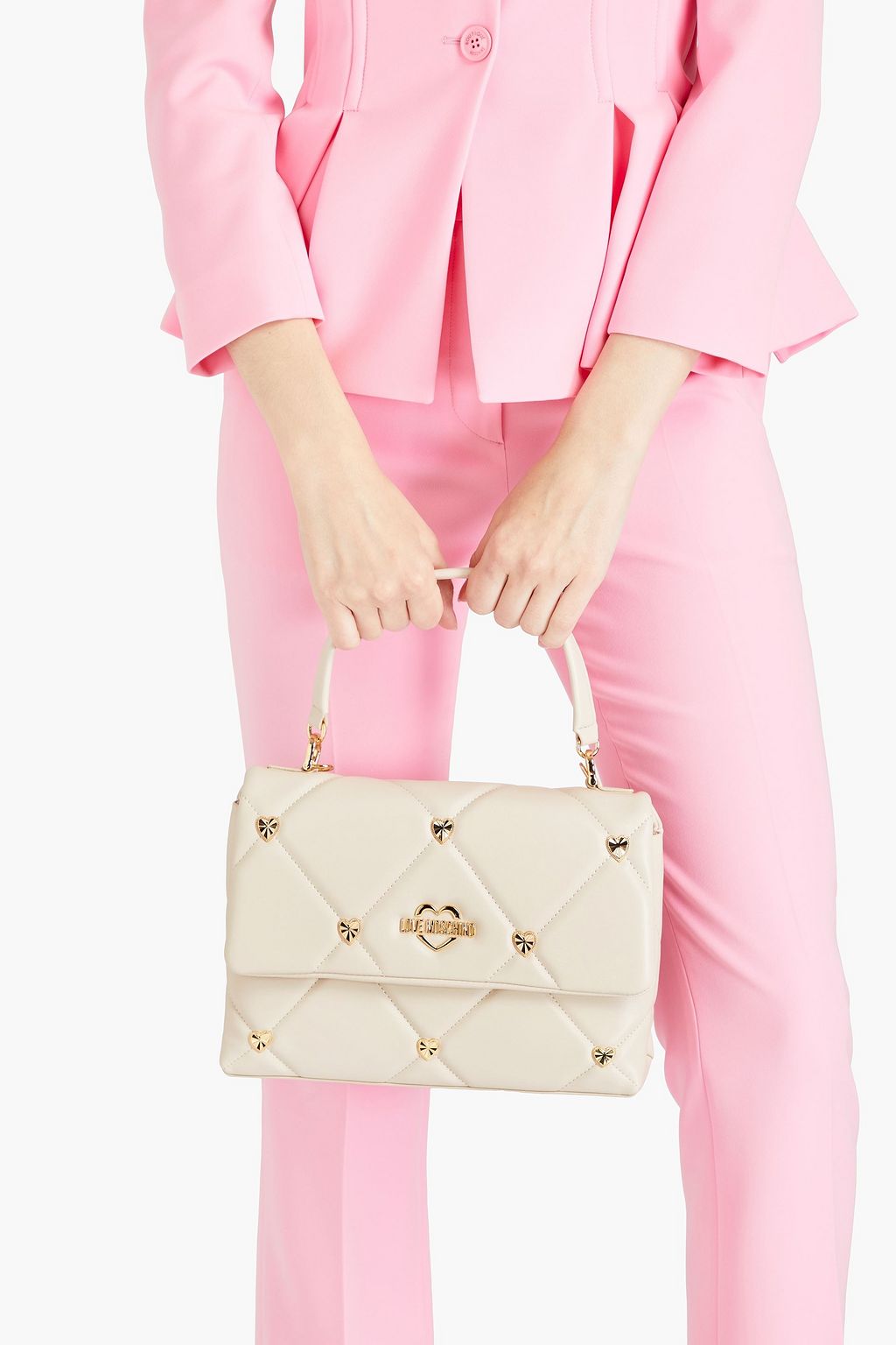 LOVE MOSCHINO Embellished quilted faux leather tote