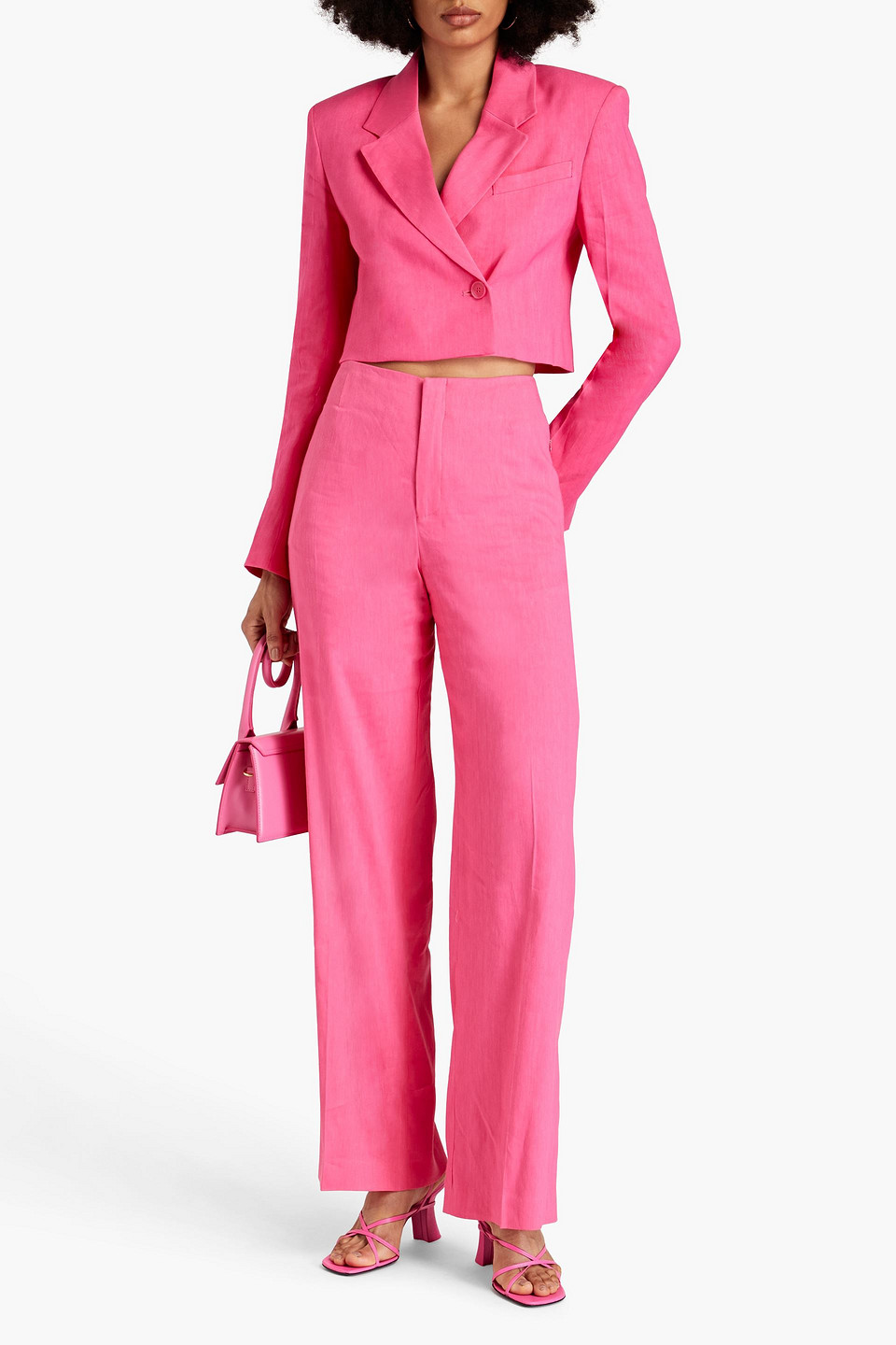  Frame - Cropped Blazer Aus Einer Leinenmischung - Pink - Xs 