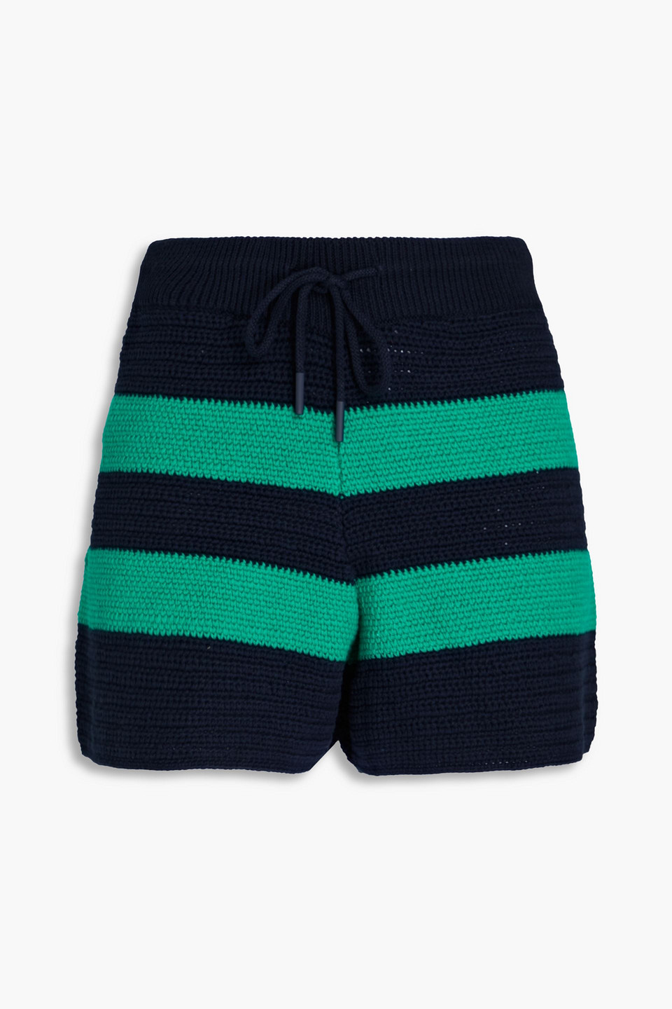 Zimmermann Striped Cotton Shorts In Navy