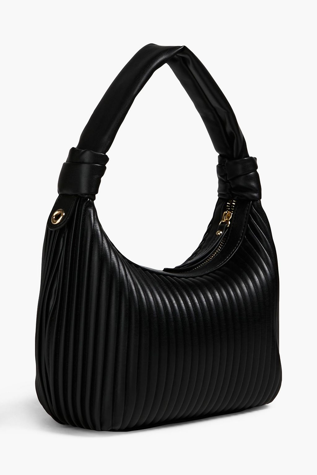 LOVE MOSCHINO Pleated faux texturedleather shoulder bag THE