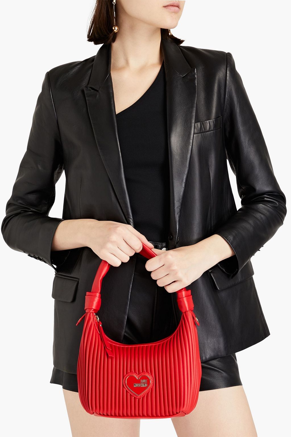 LOVE MOSCHINO Quilted faux textured-leather tote