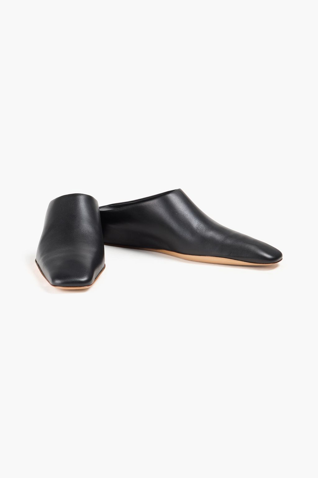 JIL SANDER Leather wedge mules
