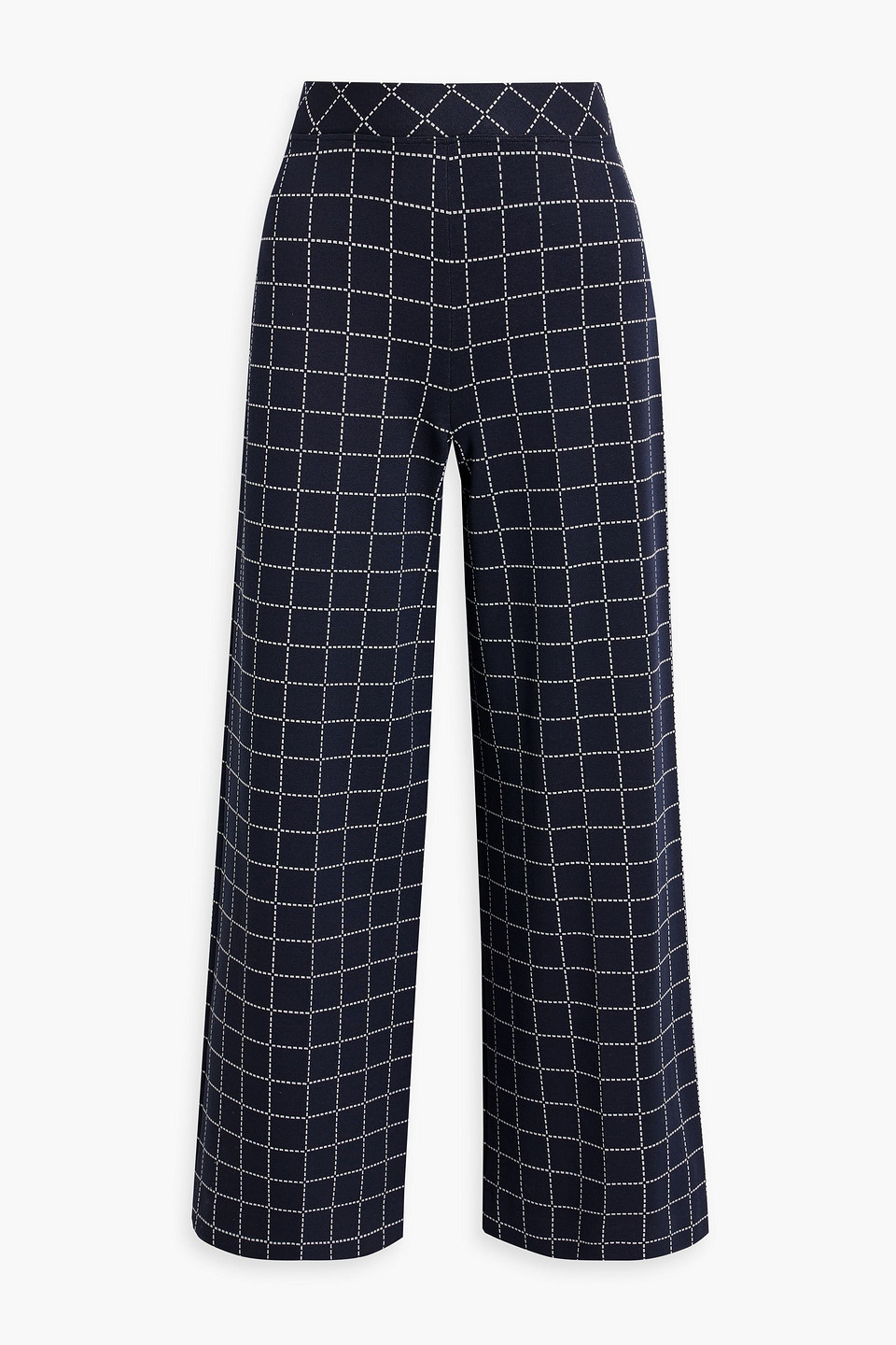 Rosetta Getty Checked Jacquard Wide-leg Pants In Navy