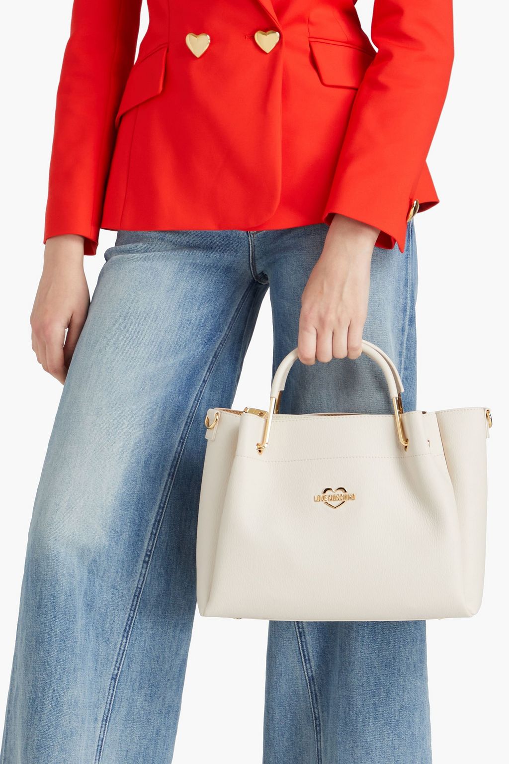 LOVE MOSCHINO Faux pebbled-leather tote