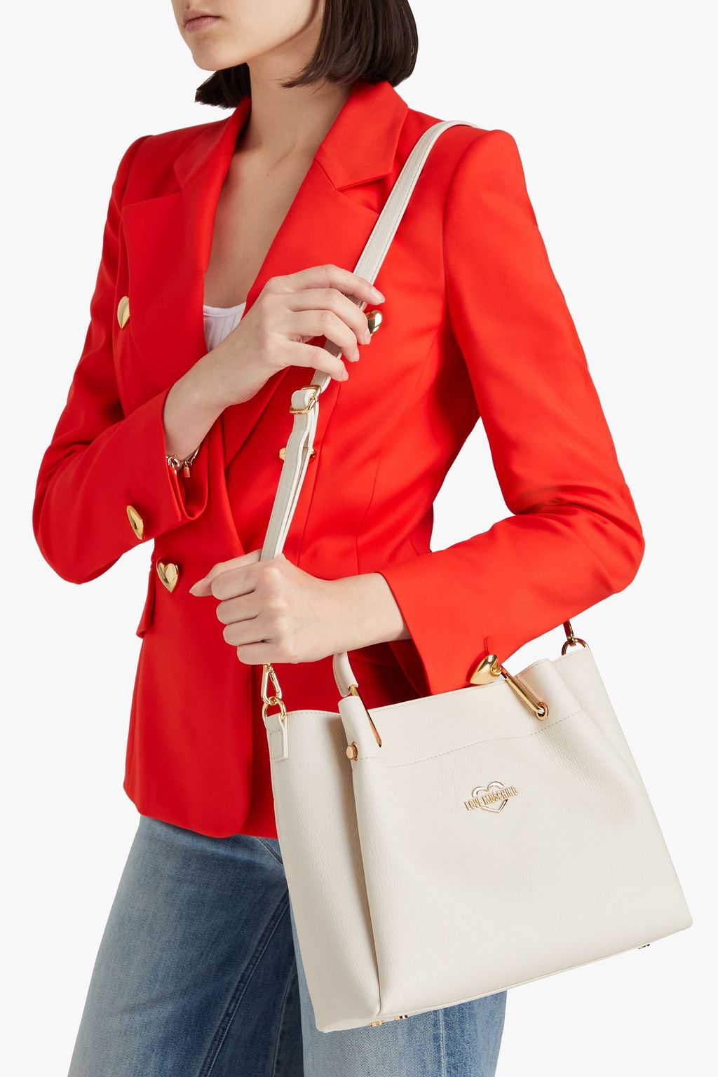 LOVE MOSCHINO Faux pebbled-leather tote