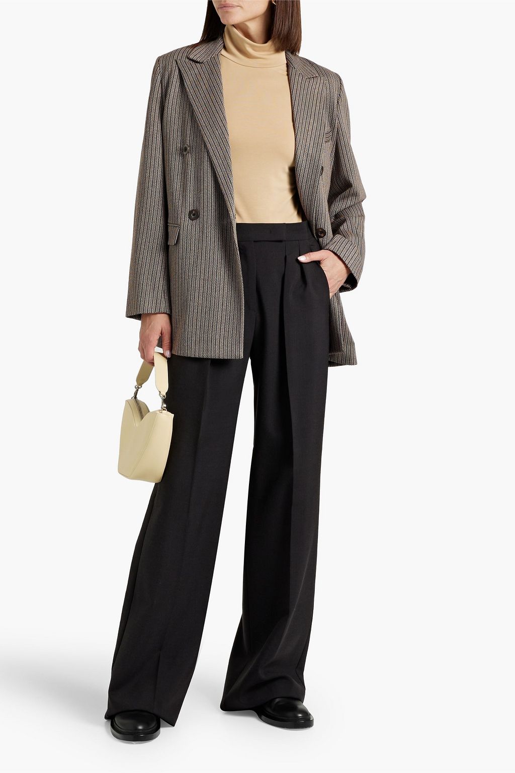 ROSETTA GETTY Double-breasted herringbone tweed blazer | THE OUTNET