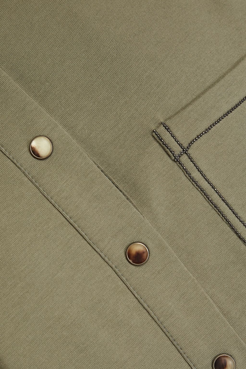BRUNELLO CUCINELLI Midikleid aus Jersey aus einer Baumwollmischung mit Zierperlen