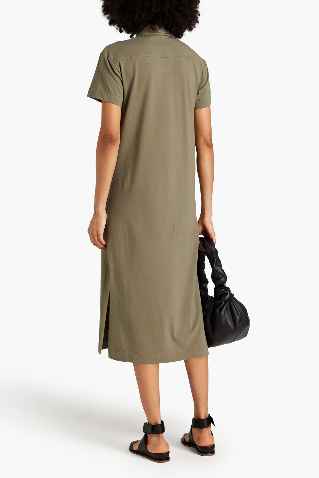 BRUNELLO CUCINELLI Midikleid aus Jersey aus einer Baumwollmischung mit Zierperlen