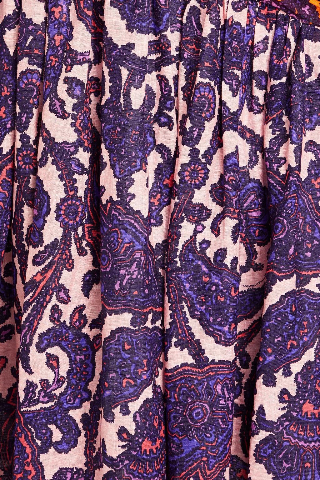 ZIMMERMANN Cutout knotted printed linen midi dress