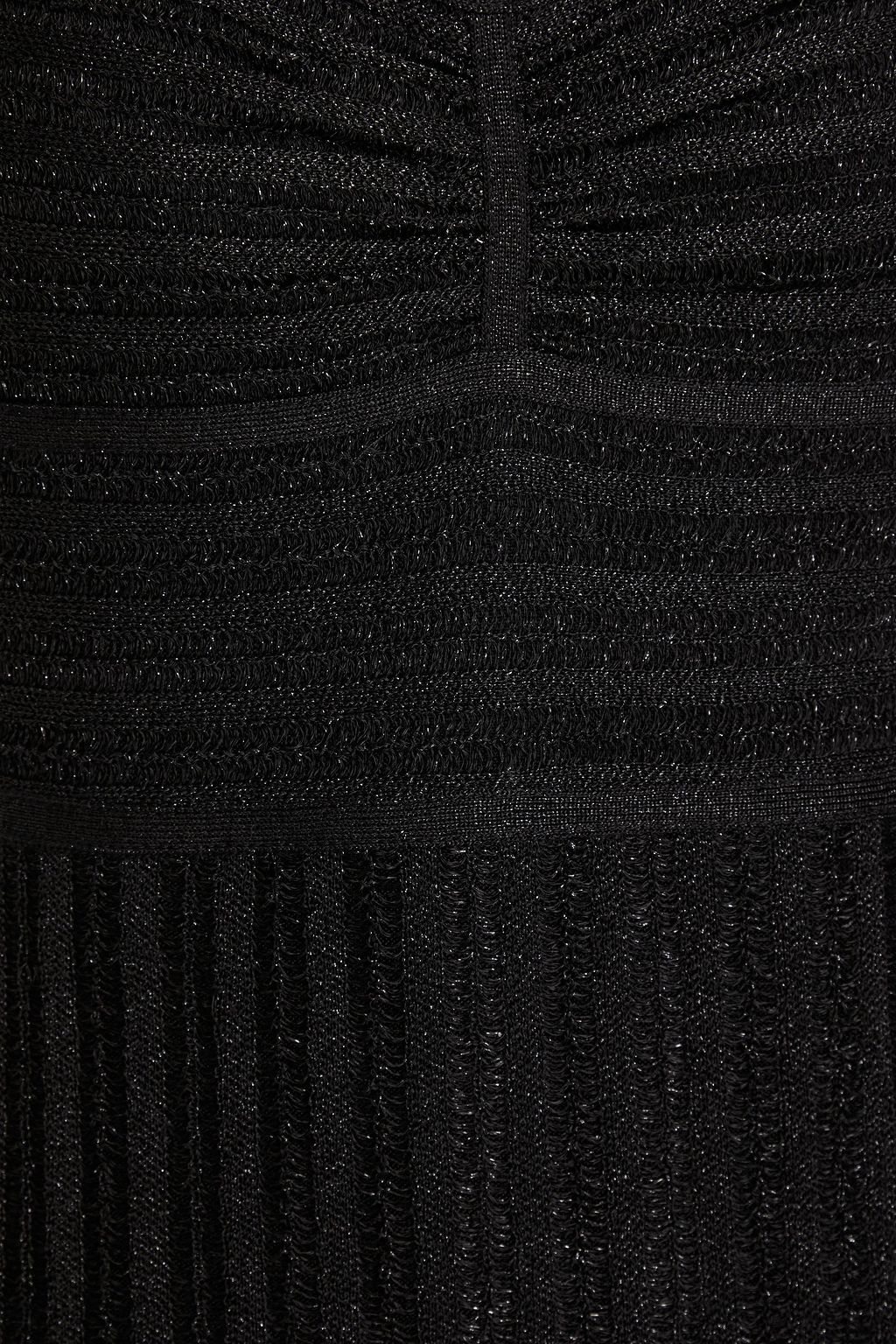 HERVÉ LÉGER Metallic ribbed-knit mini dress