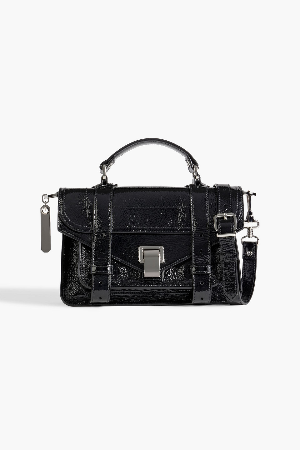 Proenza Schouler Lux Leather Ps1 Tiny Crossbody In Black