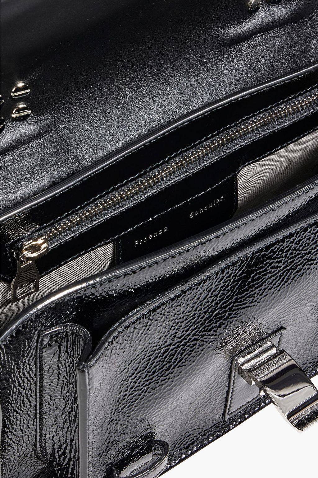 PROENZA SCHOULER PS1 Tiny crinkled patent-leather tote