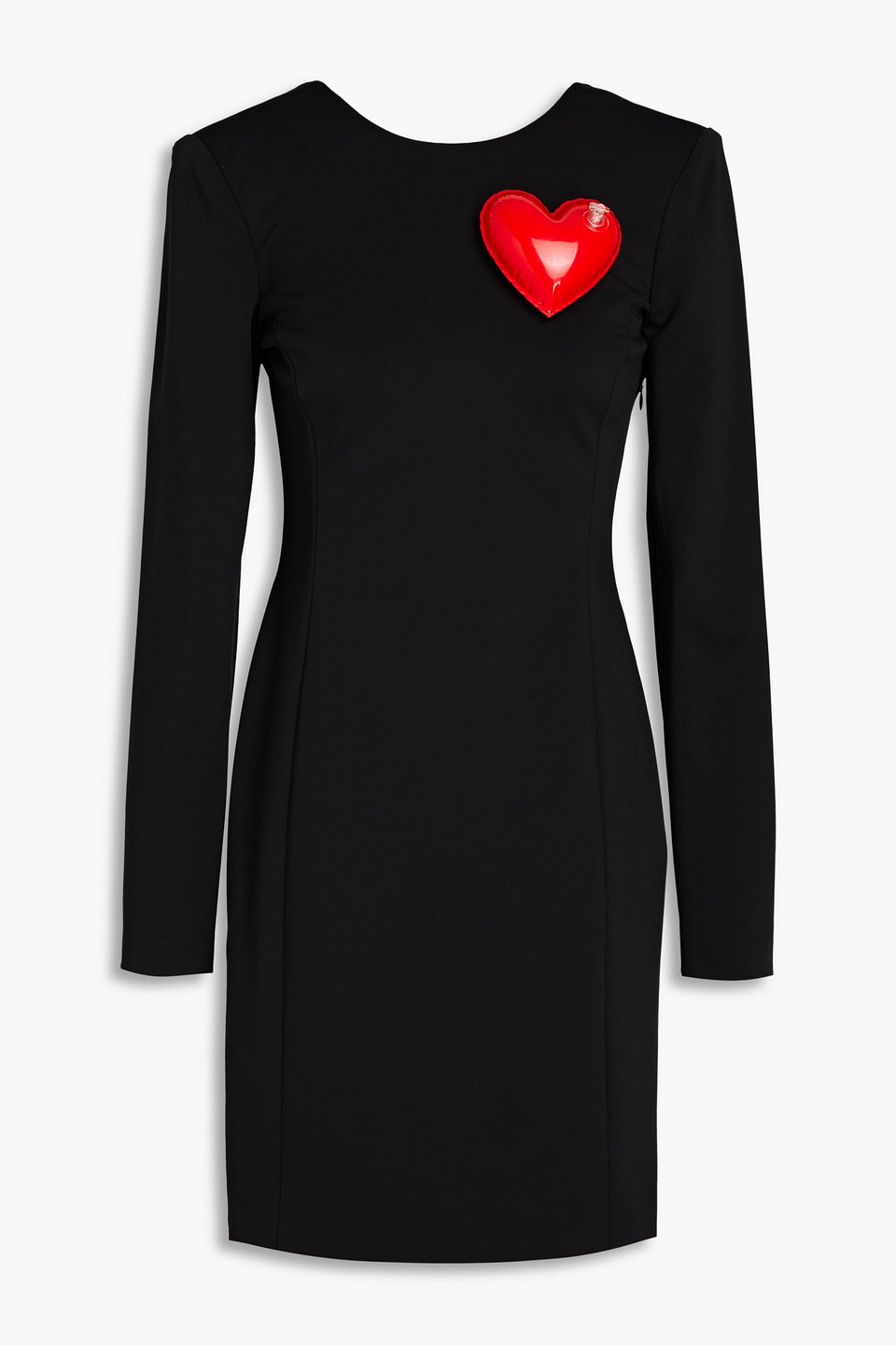 Appliquéd crepe mini dress